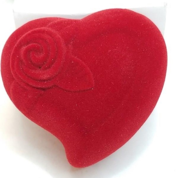 Cubic Zirconia Stud Earrings w/Red Heart Box - Picture 2 of 2